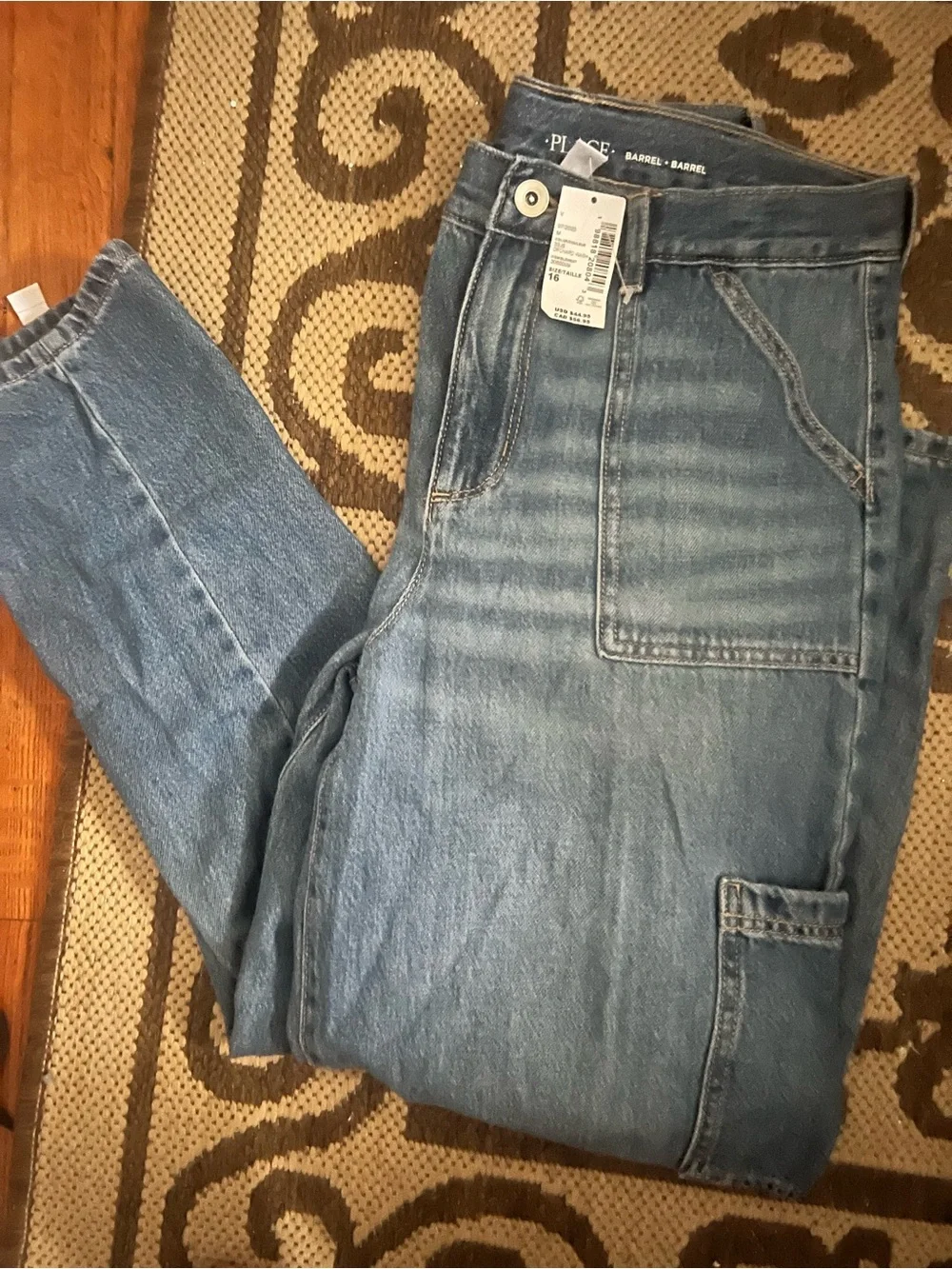 The Children's Place Light Blue Denim Cargo Jeans for Kids